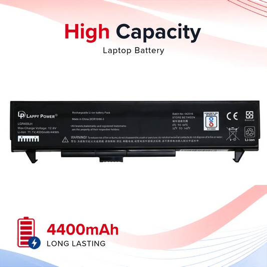 LappyPower Compatible Battery for HP B2000 - LG R1, R400, RD400, LB52111B, LB52113B Laptops (4400mAh, 6-Cell)