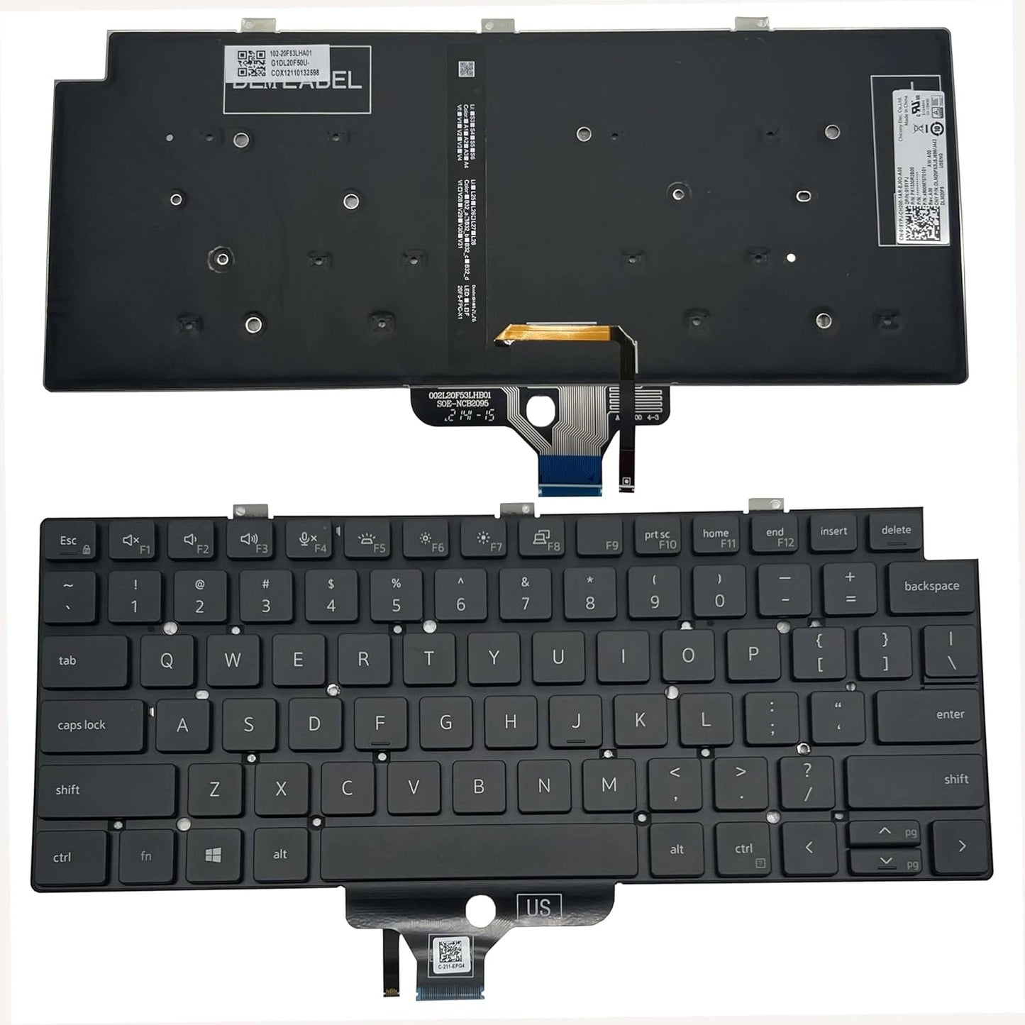 LappyPower Laptop Keyboard compatible for Dell Latitude 5320 / 5330 / 7330 / 7320 2 in 1 Black with Backlight