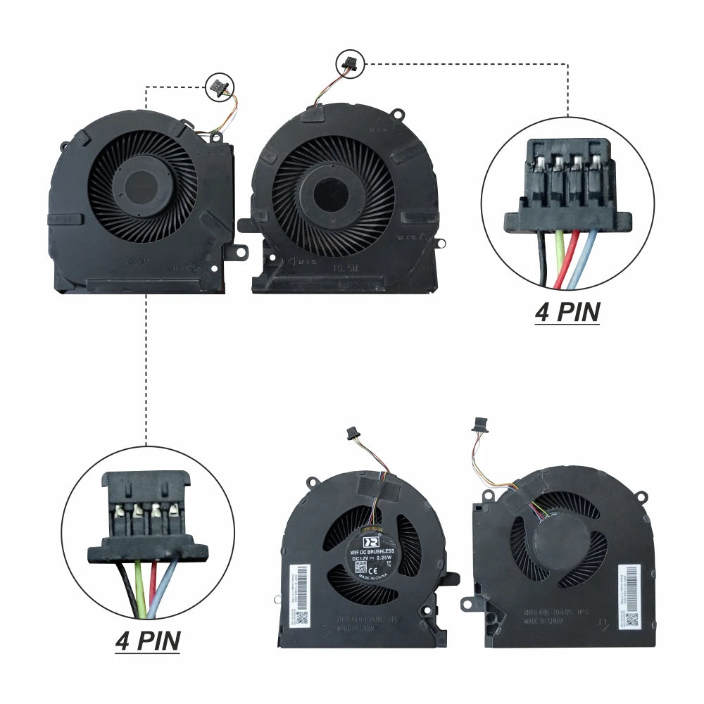 LappyPower Laptop CPU Fan for HP Omen 15-EK 15-EN TPN-Q236 15-EK0023DX 15-EK0020CA 15-EK0013DX 15-EK0008CA 5V Pair Series (4 Pin)