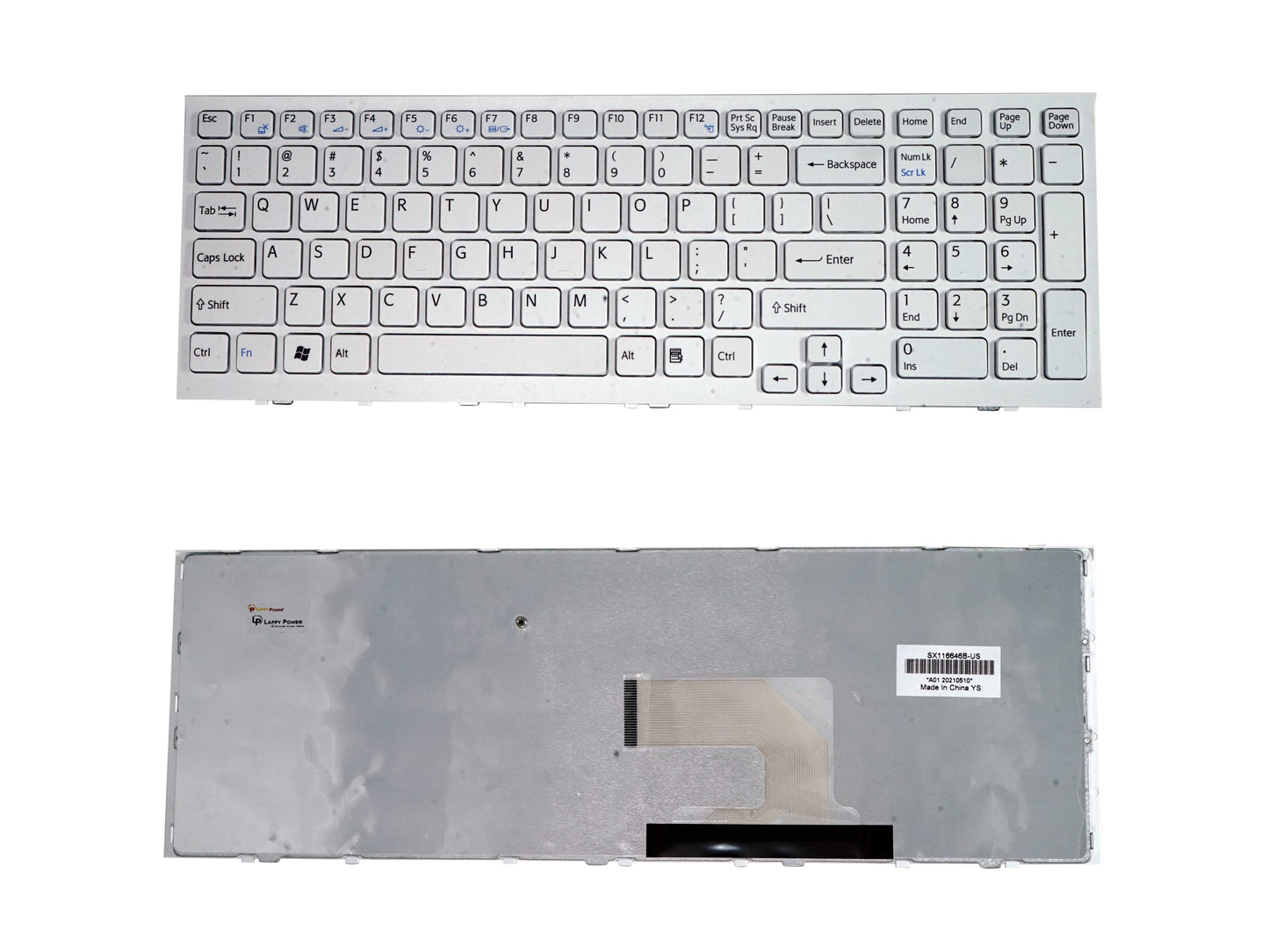 Laptop Keyboard compatible for SONY EH WHITE