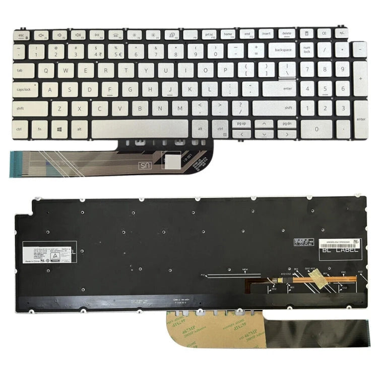 LappyPower Laptop Keyboard compatible for Dell Inspiron 15 7590 / 7791 / 5584 Silver with Backlight