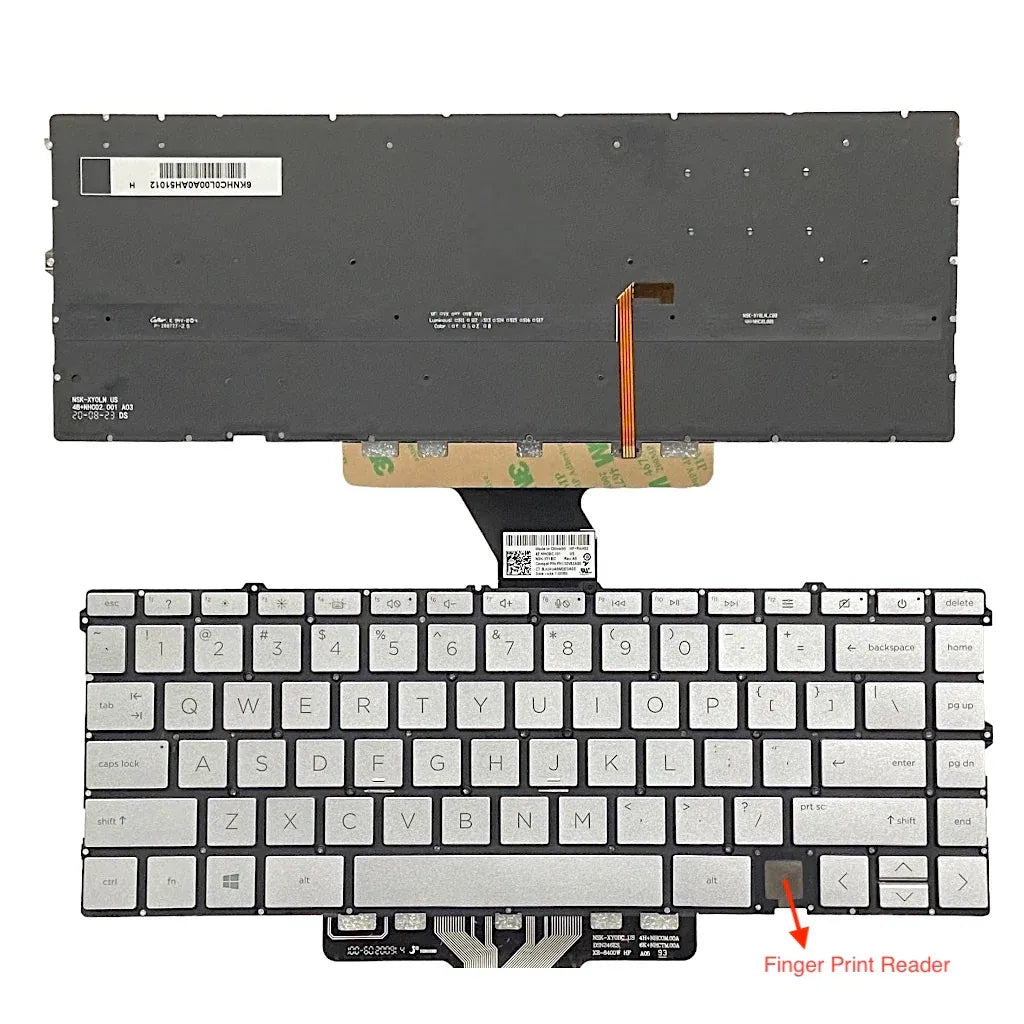 HP Envy X360 13-AY 13-BA 13-BD (Silver with Backlight) Keyboard