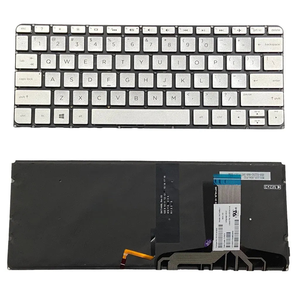 HP SPECTRE TPN-C127 13-V 13-V000 (Silver with Backlight) Keyboard