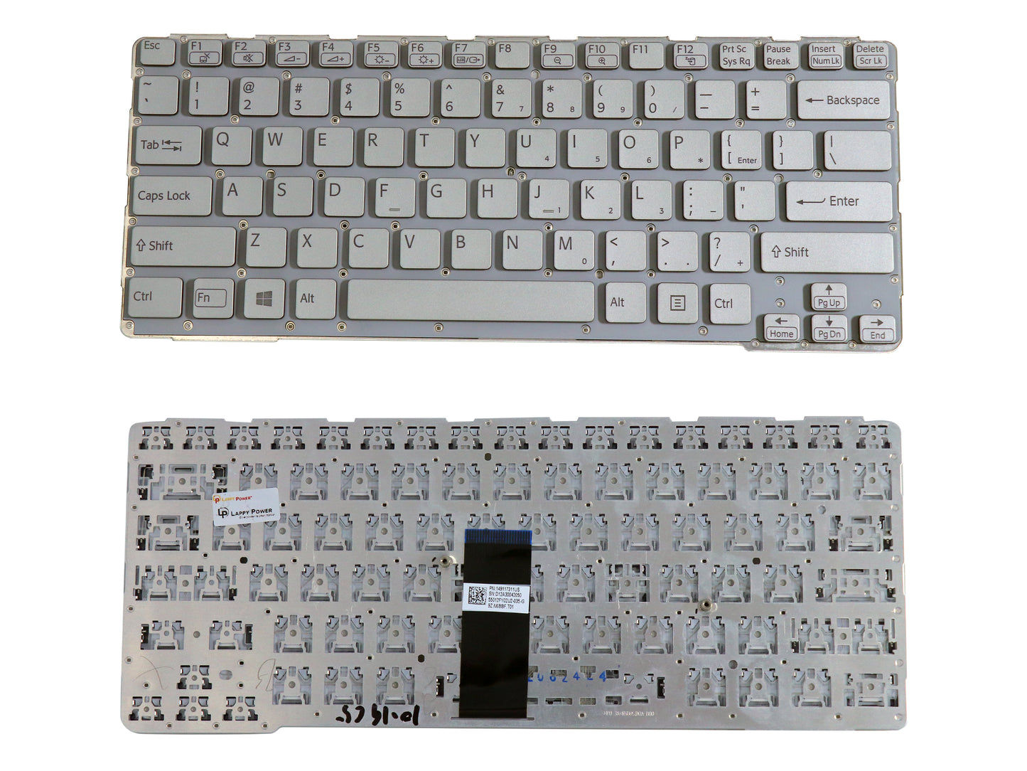 Laptop Keyboard compatible for SONY SVE141 STRAIGHT CABLE WHITE