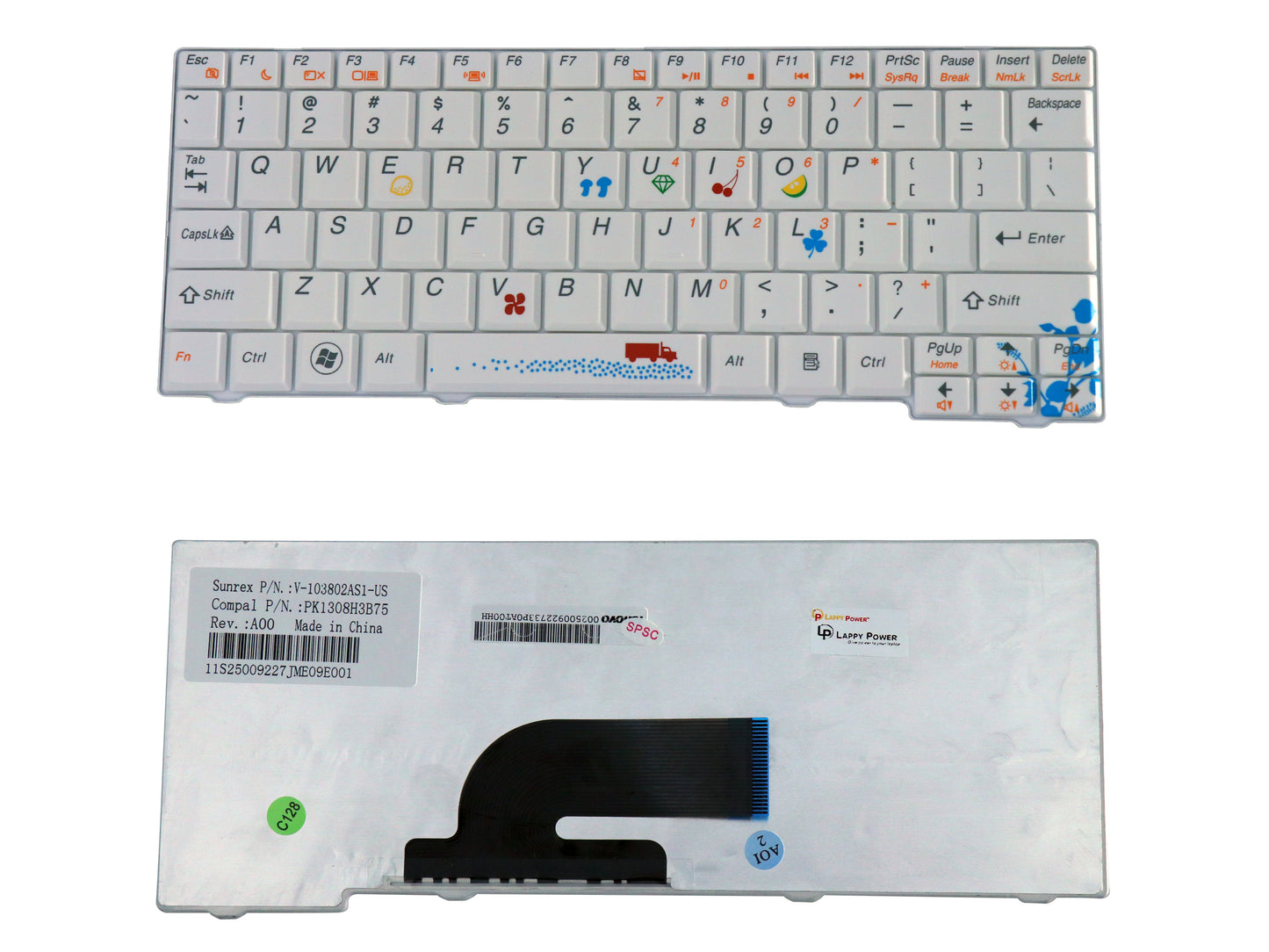 Laptop Keyboard compatible for LENOVO S10 2 WHITE