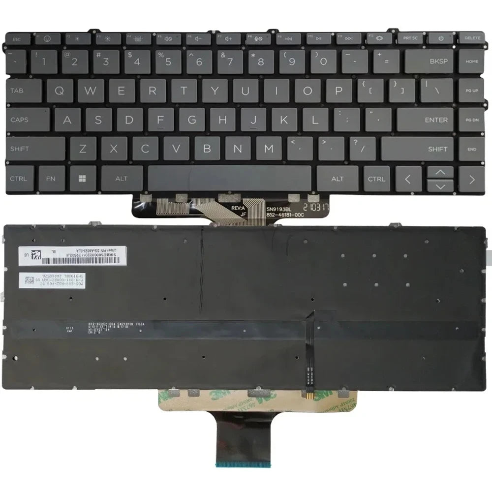 LappyPower Laptop Keyboard compatible for HP Envy X360 15-EW 15-EY 15Z-EY 15t-EW100 15-EW0013DX 15-EY0023DX Gray with Backlight