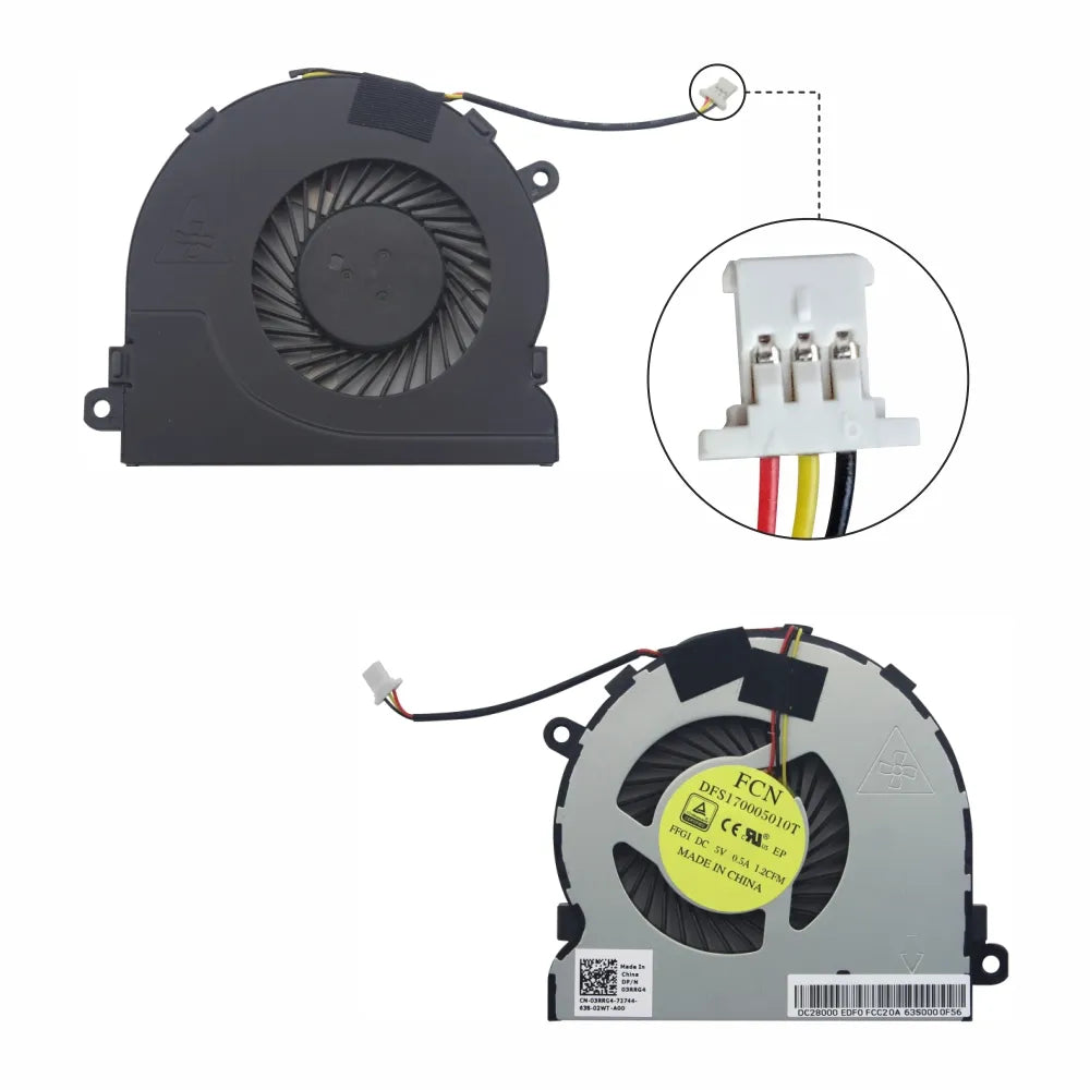 LappyPower Laptop CPU Cooling Fan for Dell Inspiron 15 5547 5548 5542 5543 5545 5547 5548 3567 3568 Series (3 Pin)
