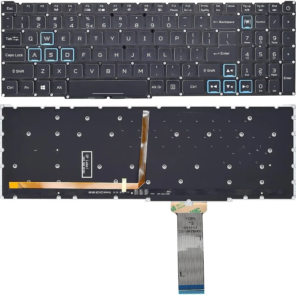LappyPower Laptop Keyboard compatible for Acer Predator Helios 300 PH315-52 Acer Nitro 7 AN715-51 with Blue Backlight