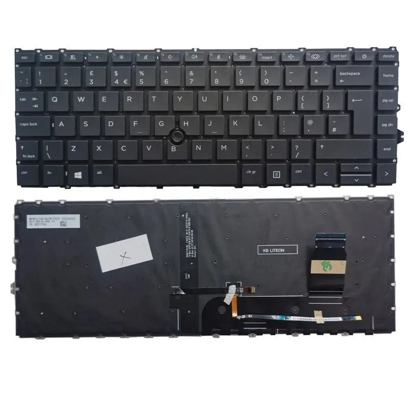 LappyPower Laptop Keyboard compatible for HP ELITEBOOK 745 G7 745 G8 840 G7 840 G8 UK BIG ENTER with Mouse Pointer & Backlight