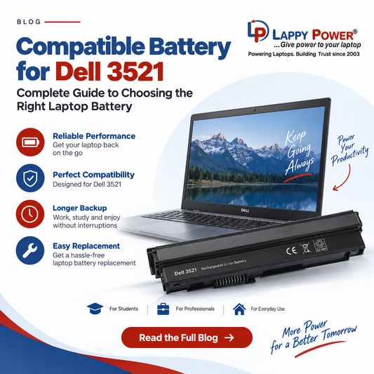 Compatible Battery for Dell 3521 - Dell Laptop Battery Replacement | LappyPower