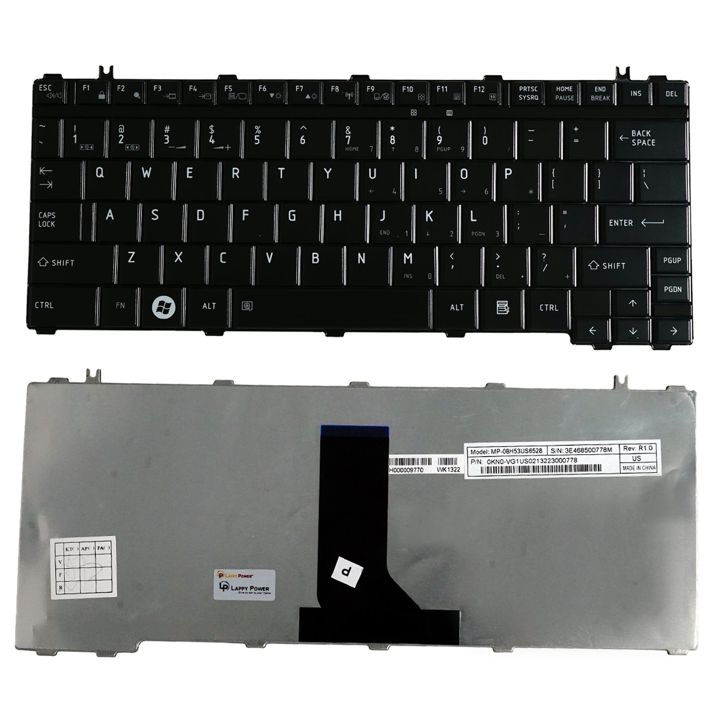 Laptop Keyboard compatible for TOSHIBA U400 / U405 / U500