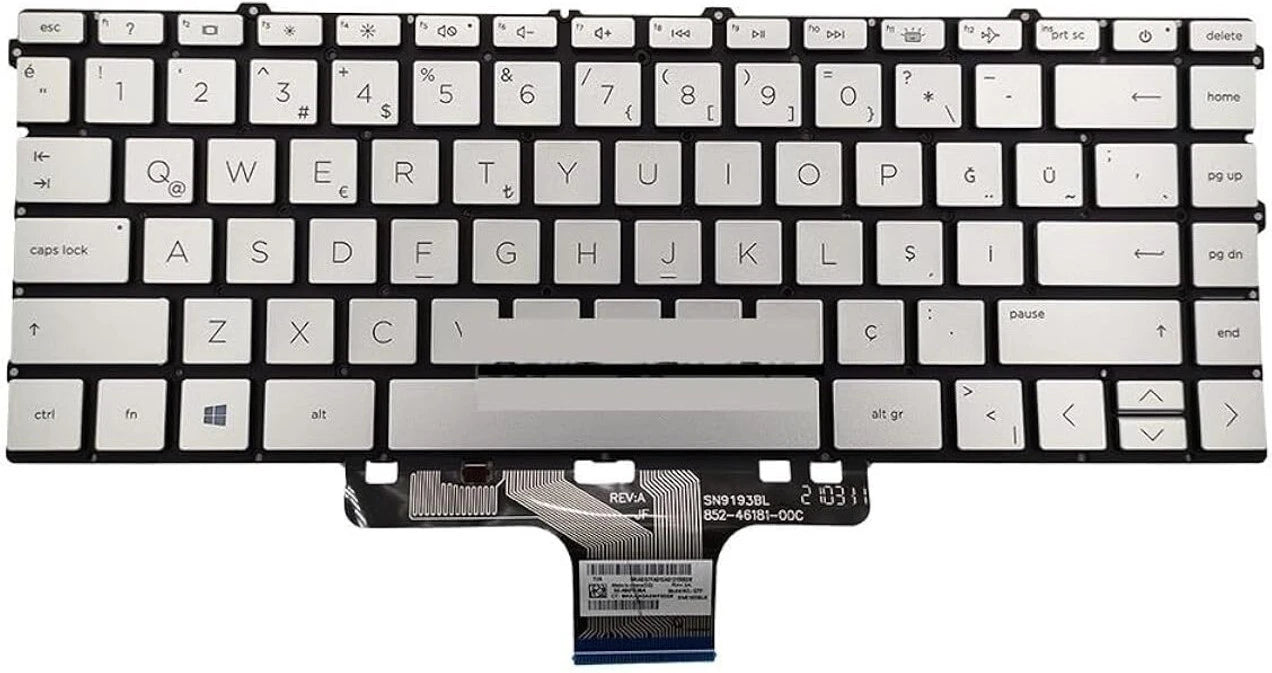 LappyPower Laptop Keyboard compatible for HP Pavilion X360 14-DW 14-DY SILVER