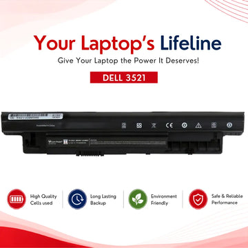 LappyPower Compatible Battery for Dell 3521 / 5421 - Inspiron 17R 5721, Latitude 3440, Vostro 3445 Laptops (4400mAh, 6-Cell)