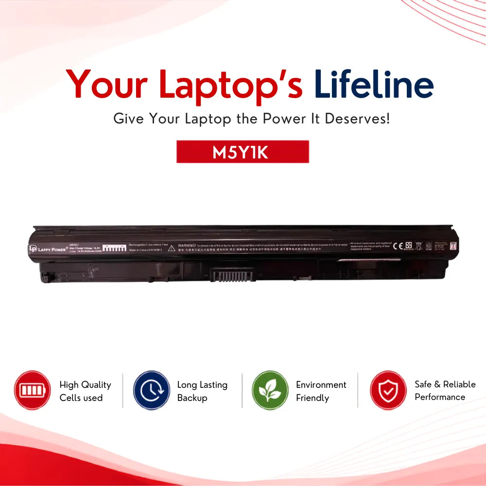 LappyPower Compatible Battery for Dell M5Y1K - Dell 3451, 3558, 3576, 5558 Laptops (2200mAh, 4-Cell)