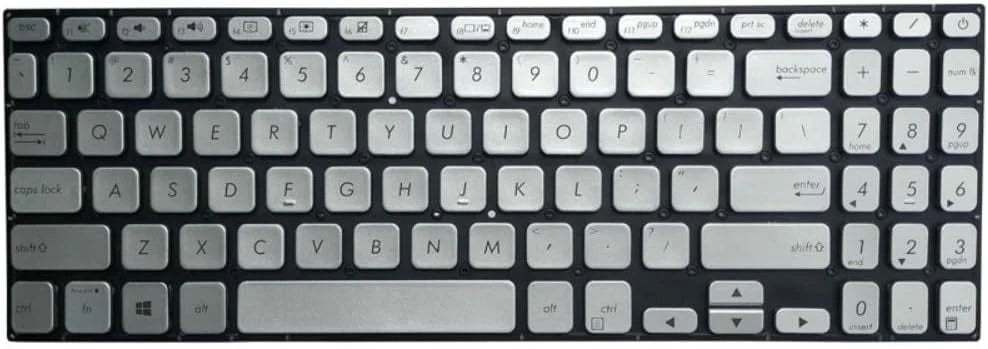 LappyPower Laptop Keyboard for ASUS Vivobook S15 S530, S530U, S530FA, S530UN SILVER without Backlit
