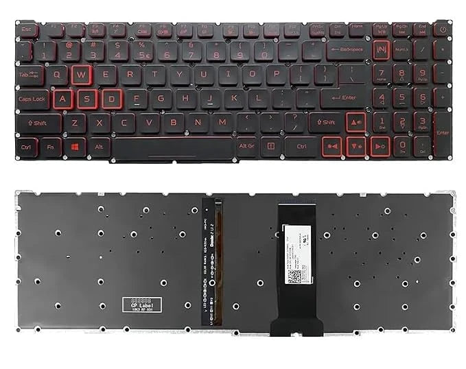 LappyPower Laptop Keyboard compatible for Acer Nitro 5 AN517-51 AN517-52 AN515-54 AN515-43 PH315-52 Red keys with Backlight