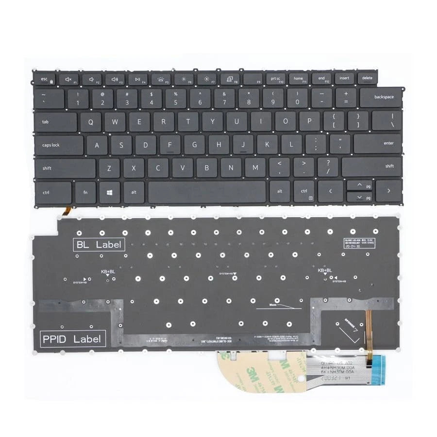 LappyPower Laptop Keyboard for DELL Precision 5550 5560 5750 5760 Black with Backlight