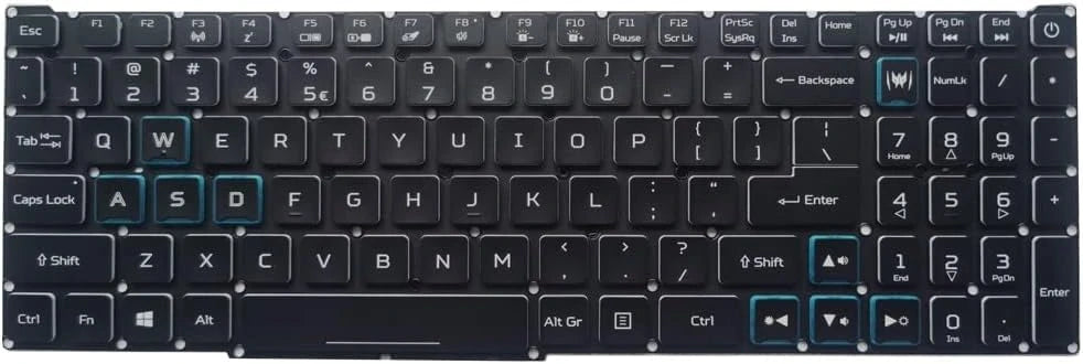 LappyPower Laptop Keyboard compatible for Acer Nitro AN515-56 AN515-57 Series with Blue Backlight