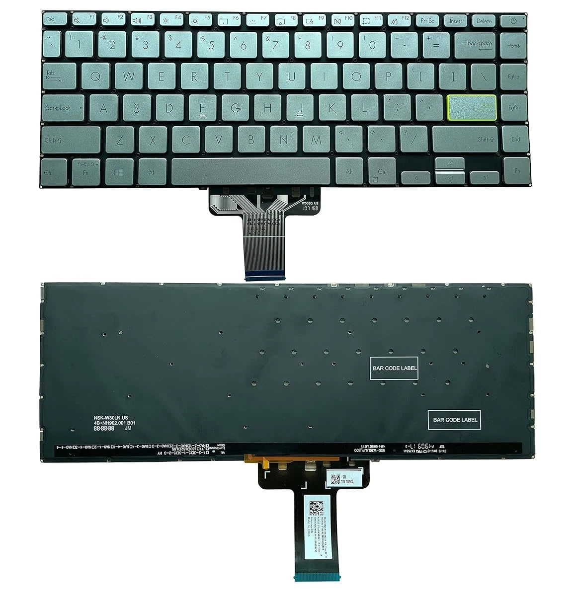 LappyPower Laptop Keyboard for Asus E410 / X413 Silver with Backlit
