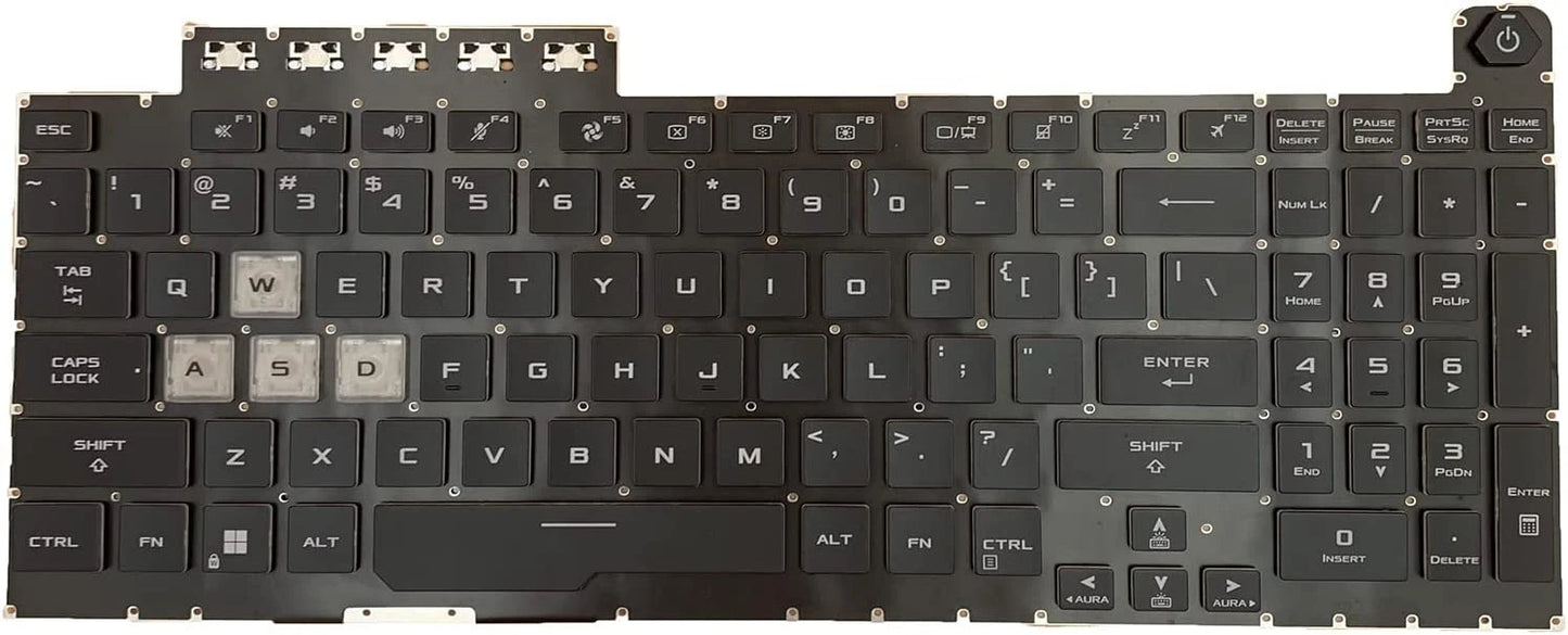 LappyPower Laptop Keyboard for ASUS FX506 / FX566 / FA506 / FA706 Black with RGB Backlit