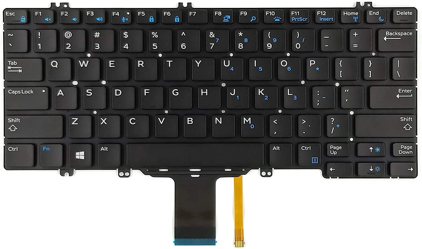 LappyPower Laptop Keyboard compatible for Dell Latitude 7380 E5280 E5288 E5289 E5290 E7280 E7290 E7380 Black with Backlight