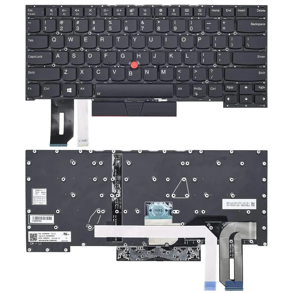 LappyPower Laptop Keyboard for Lenovo ThinkPad T490S T495S with Backlight and Trackpad