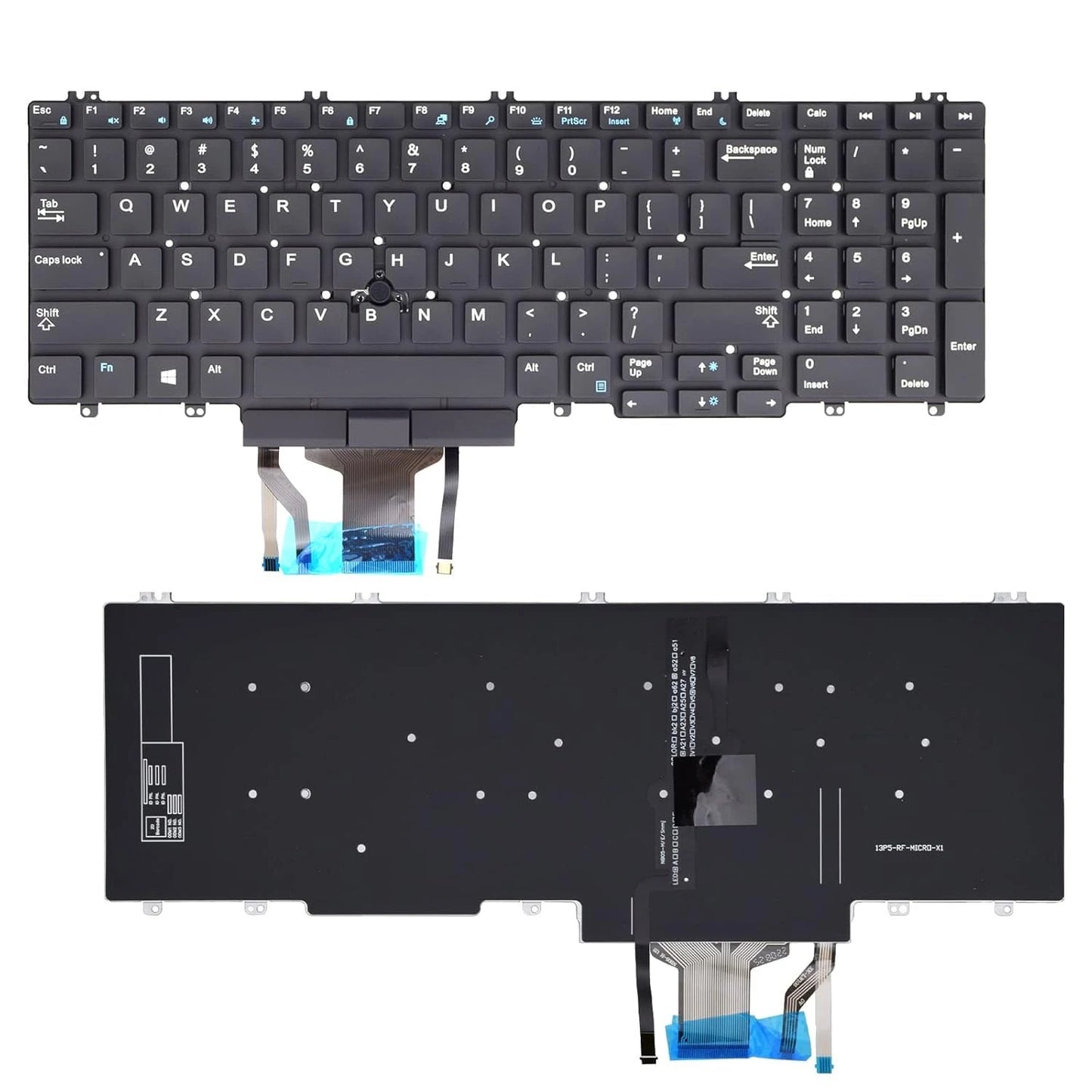 LappyPower Laptop Keyboard compatible for Dell Precision 7530 7540 7730 7740 Black with Backlight and Trackpad