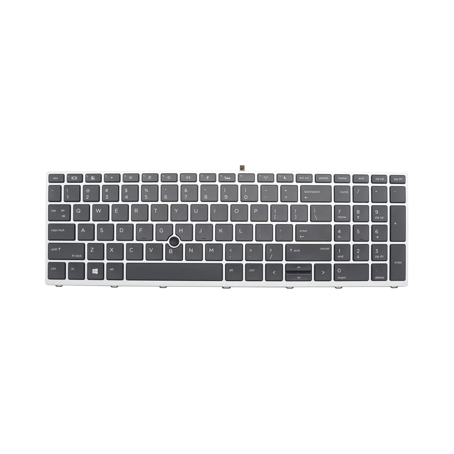 LappyPower Laptop Keyboard compatible for HP ProBook 650 G4 650 G5 655 G4 655 G5 Silver Frame with Trackpoint & Backlight