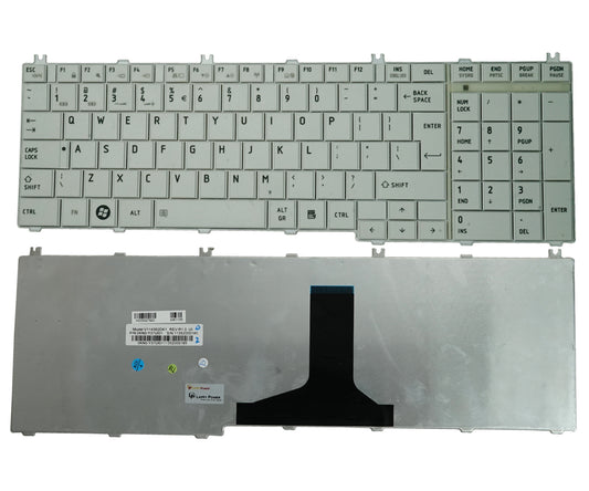 Laptop Keyboard compatible for TOSHIBA C650 WHITE