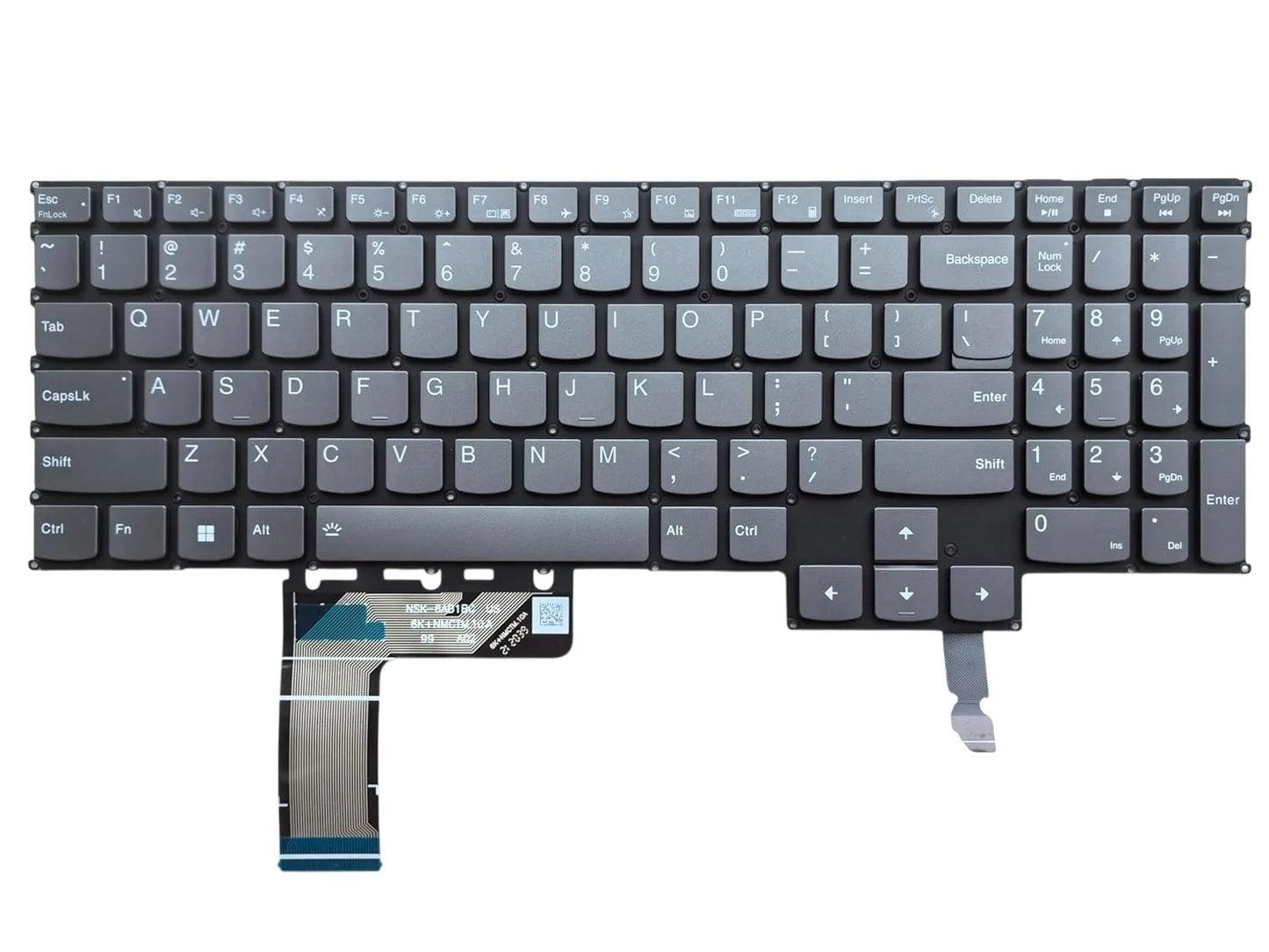 LappyPower Laptop Keyboard for Lenovo IdeaPad Gaming 3 15IAH7 / 15IRH8 Gray with RGB Backlit