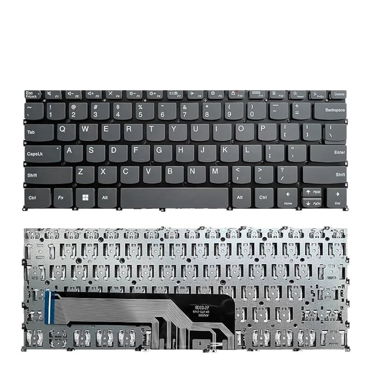 LappyPower Laptop Keyboard for Lenovo IdeaPad Flex 5-14IIL05 Flex 5-14ARE05 / Air 14 (2020) Gray without Backlit