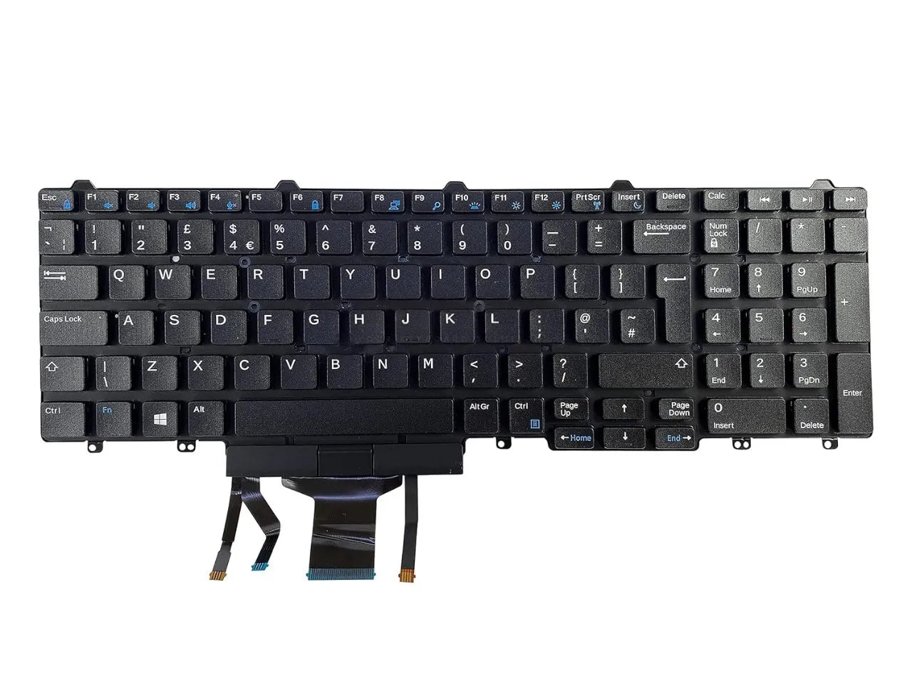 LappyPower Laptop Keyboard compatible for Dell Latitude E5550 E5570 E5580 Precision 15 17 7000 00JX78 UK BIG ENTER with Trackpad and Backlight