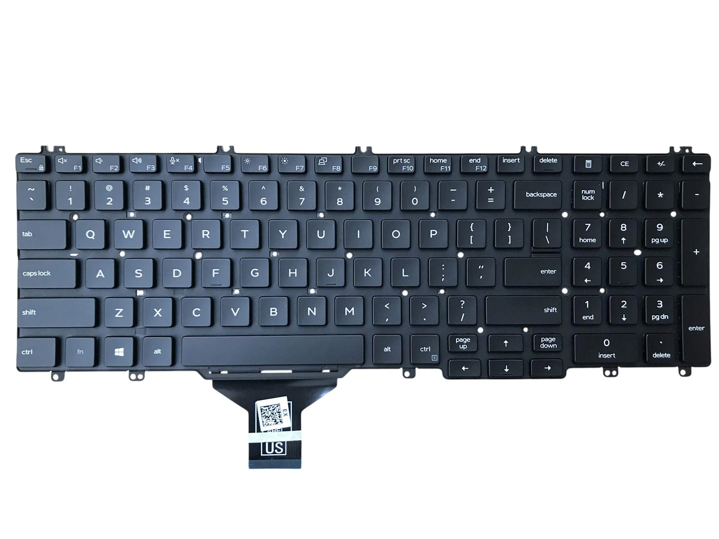 LappyPower Laptop Keyboard compatible for Dell Latitude 5500 5501 5510 5511 Black without Click and Backlight