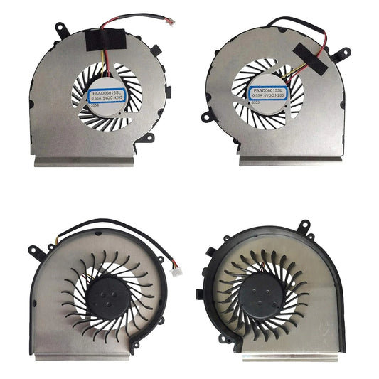 LappyPower CPU + GPU Cooling Fan Pair for MSI Gaming GE62 (2QC, 2QD, 2QE, 2QF, 2QL) & GE62 (6QC, 6QD, 6QE, 6QF, 6QL) Series - DC 5V, 3-Pin