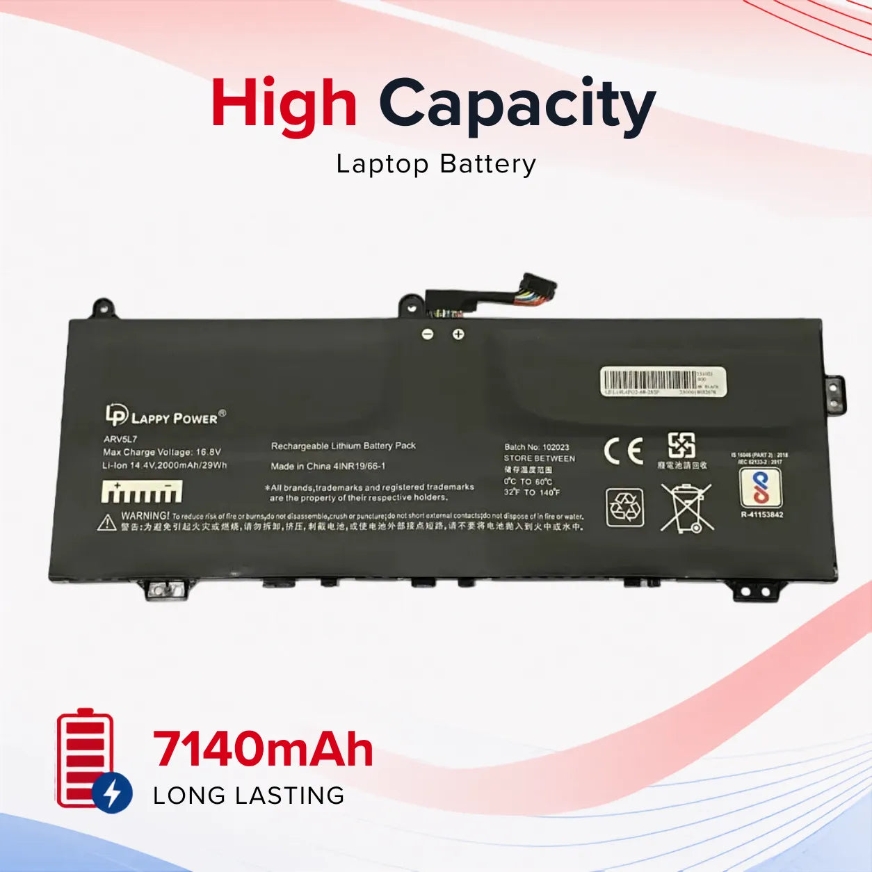 LappyPower Compatible Battery for LENOVO L19L4PG2-68-2S2P