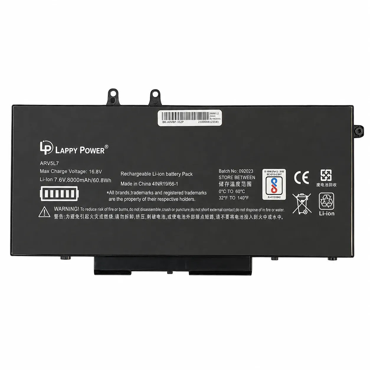 LappyPower Compatible Battery for DELL 4GVMP - Dell Latitude 5400, 5401, 5500 Laptops (8000mAh, 4-Cell)