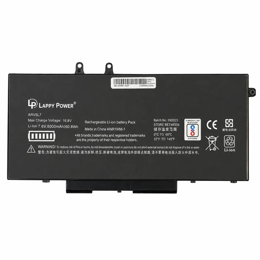 LappyPower Compatible Battery for DELL 4GVMP - Dell Latitude 5400, 5401, 5500 Laptops (8000mAh, 4-Cell)