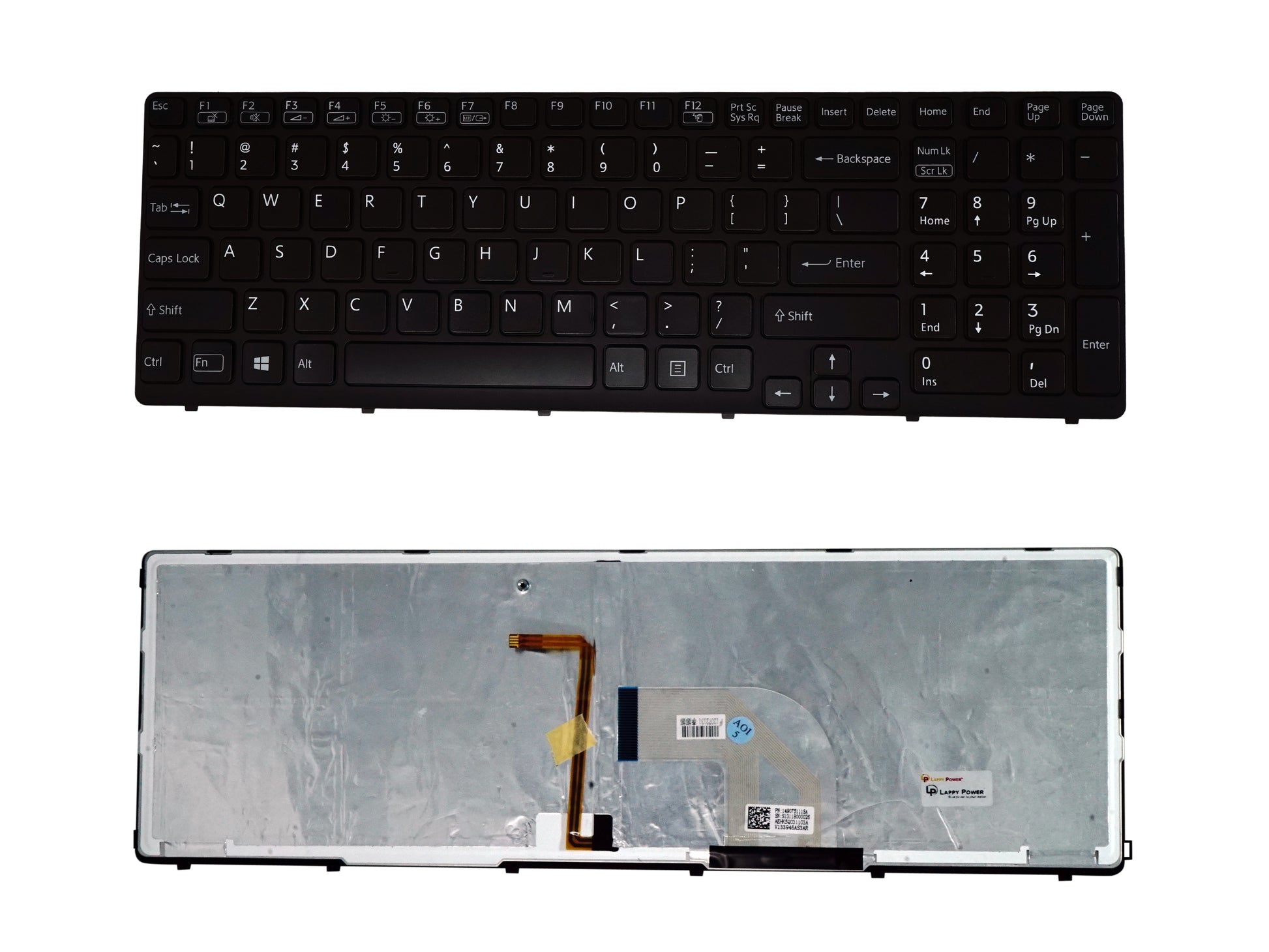 Laptop Keyboard compatible for SONY SVE15 BLACK BACKLIGHT