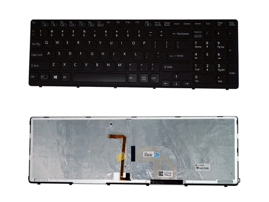 Laptop Keyboard compatible for SONY SVE15 BLACK BACKLIGHT