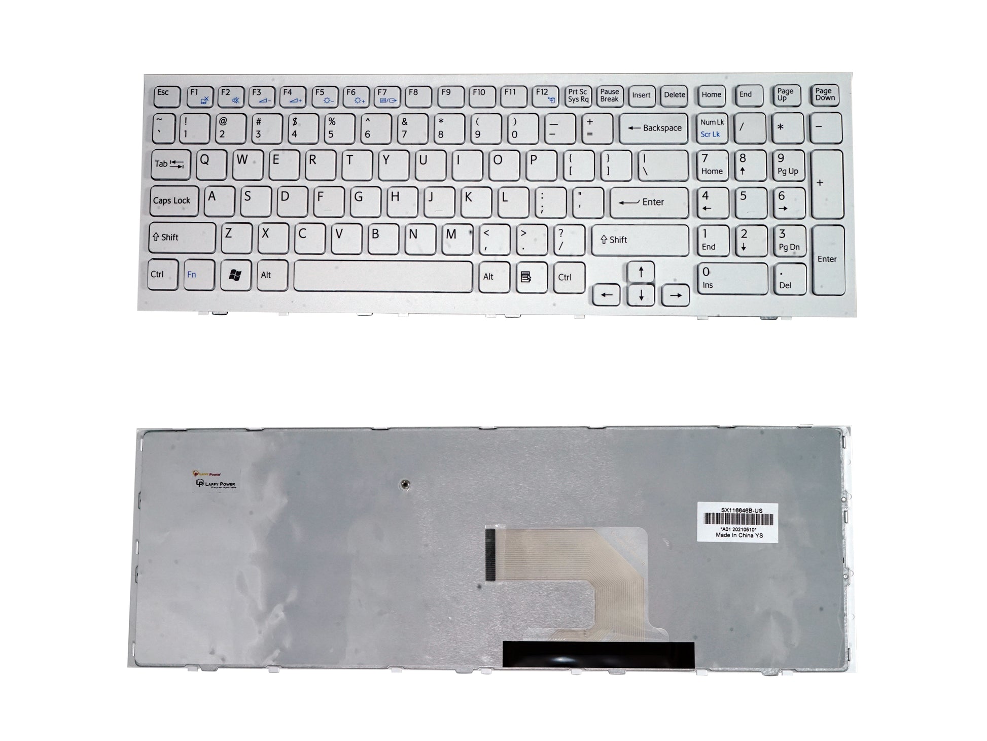 Laptop Keyboard compatible for SONY EH WHITE