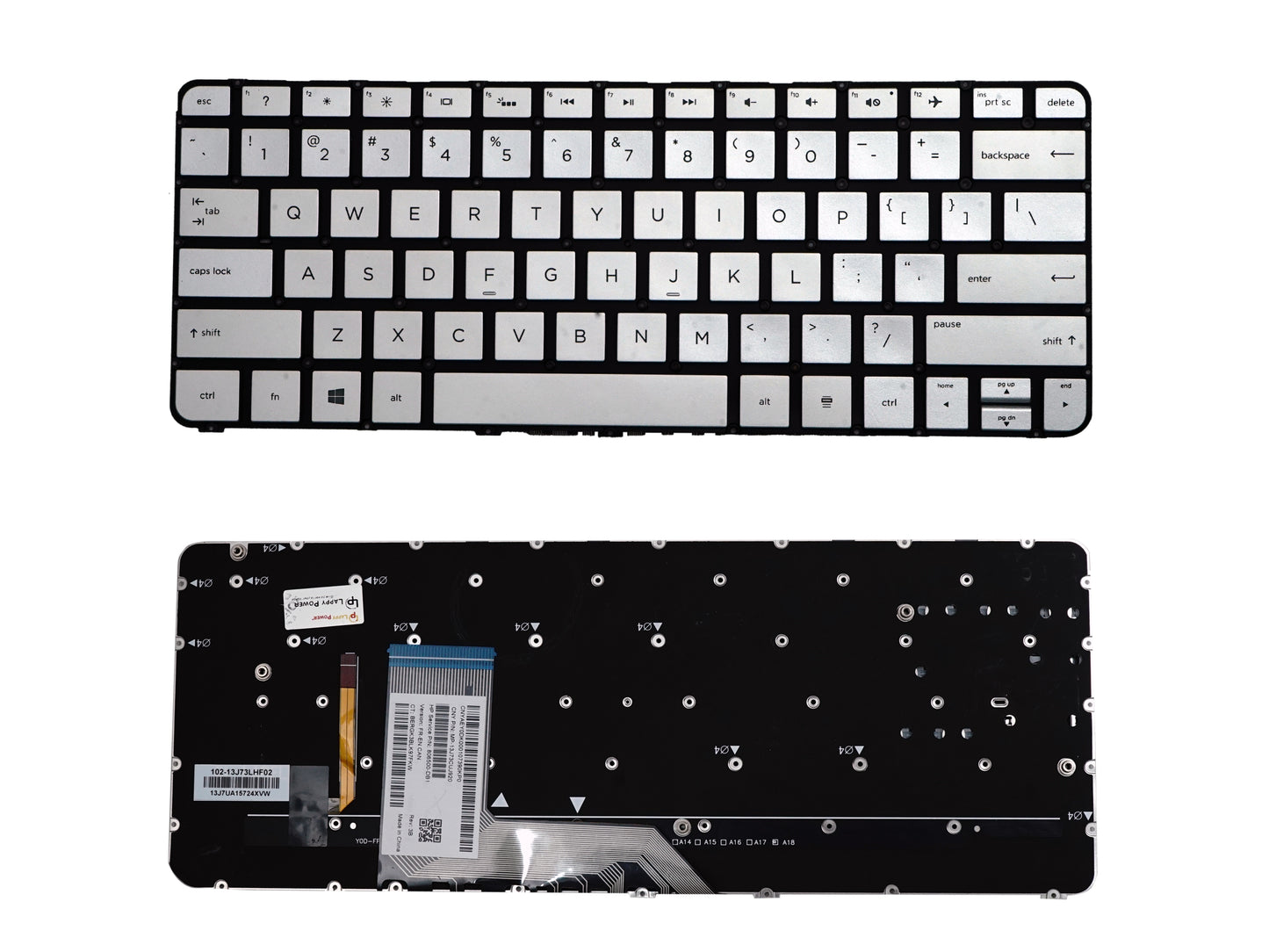 Laptop Keyboard compatible for HP X360-13T-4000 SILVER BACKLIGHT