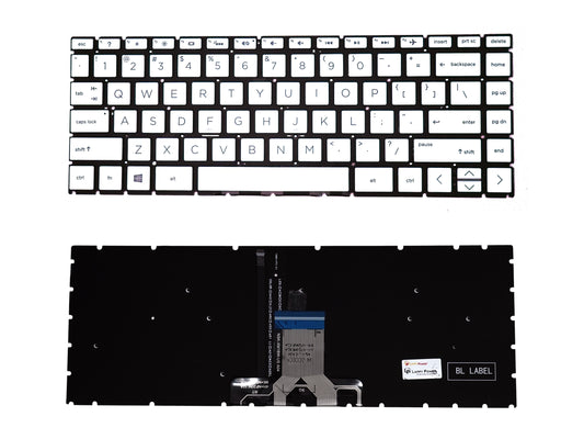 Laptop Keyboard compatible for HP 14CD / 14CE BLACK / 14Q SILVER BACKLIGHT