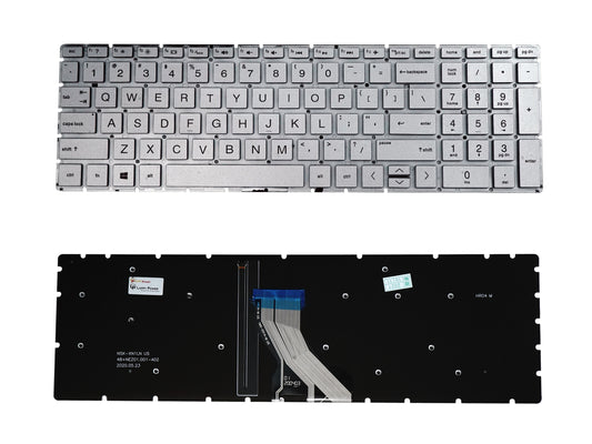 Laptop Keyboard compatible for HP 15DA SILVER WITH LIGHT
