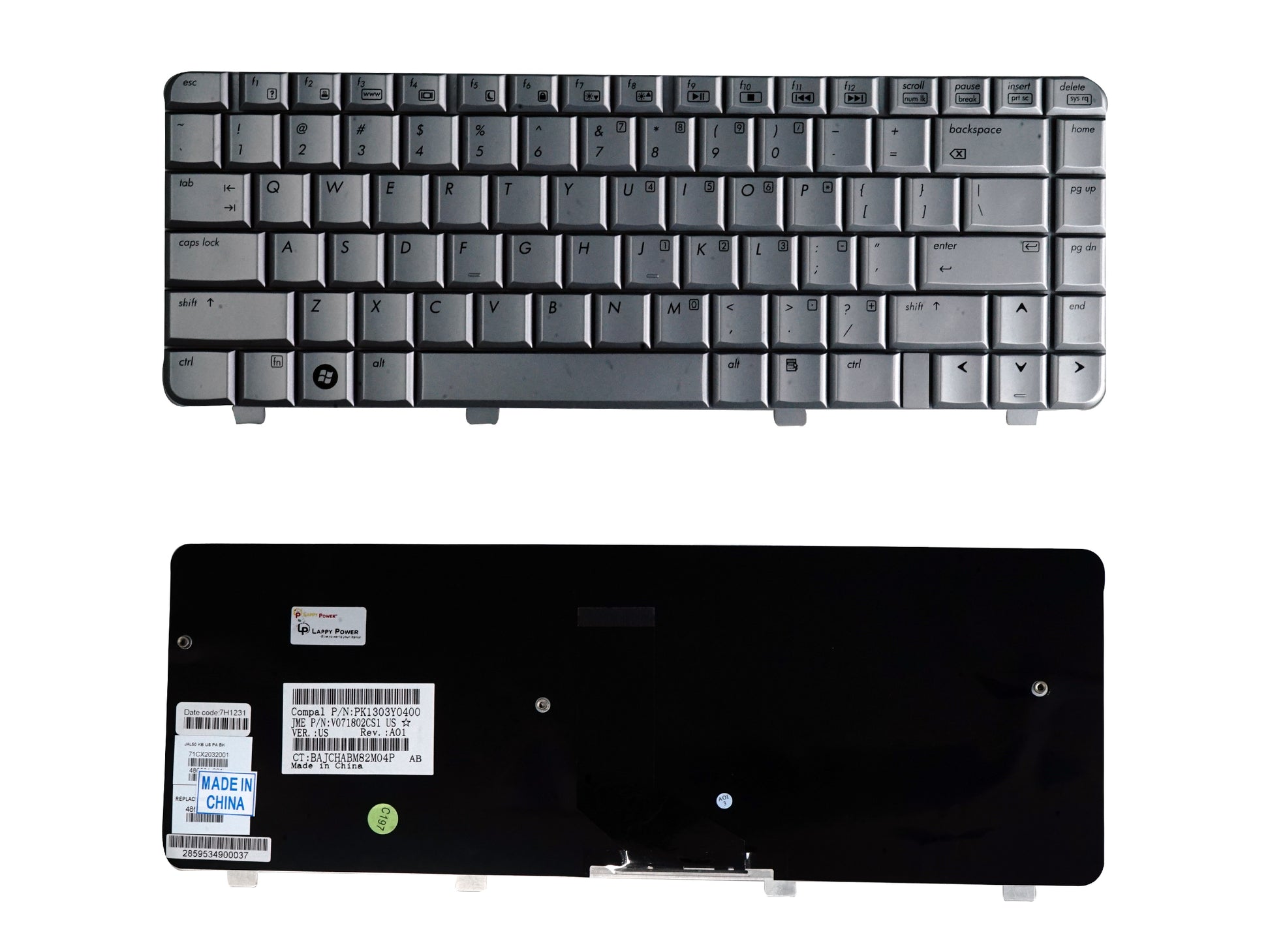Laptop Keyboard compatible for HP DV4 SILVER
