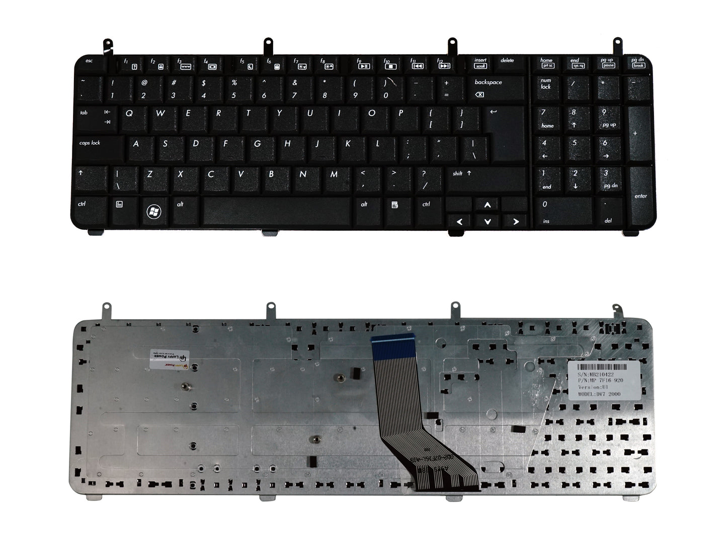 Laptop Keyboard compatible for DV7 3000 BLACK