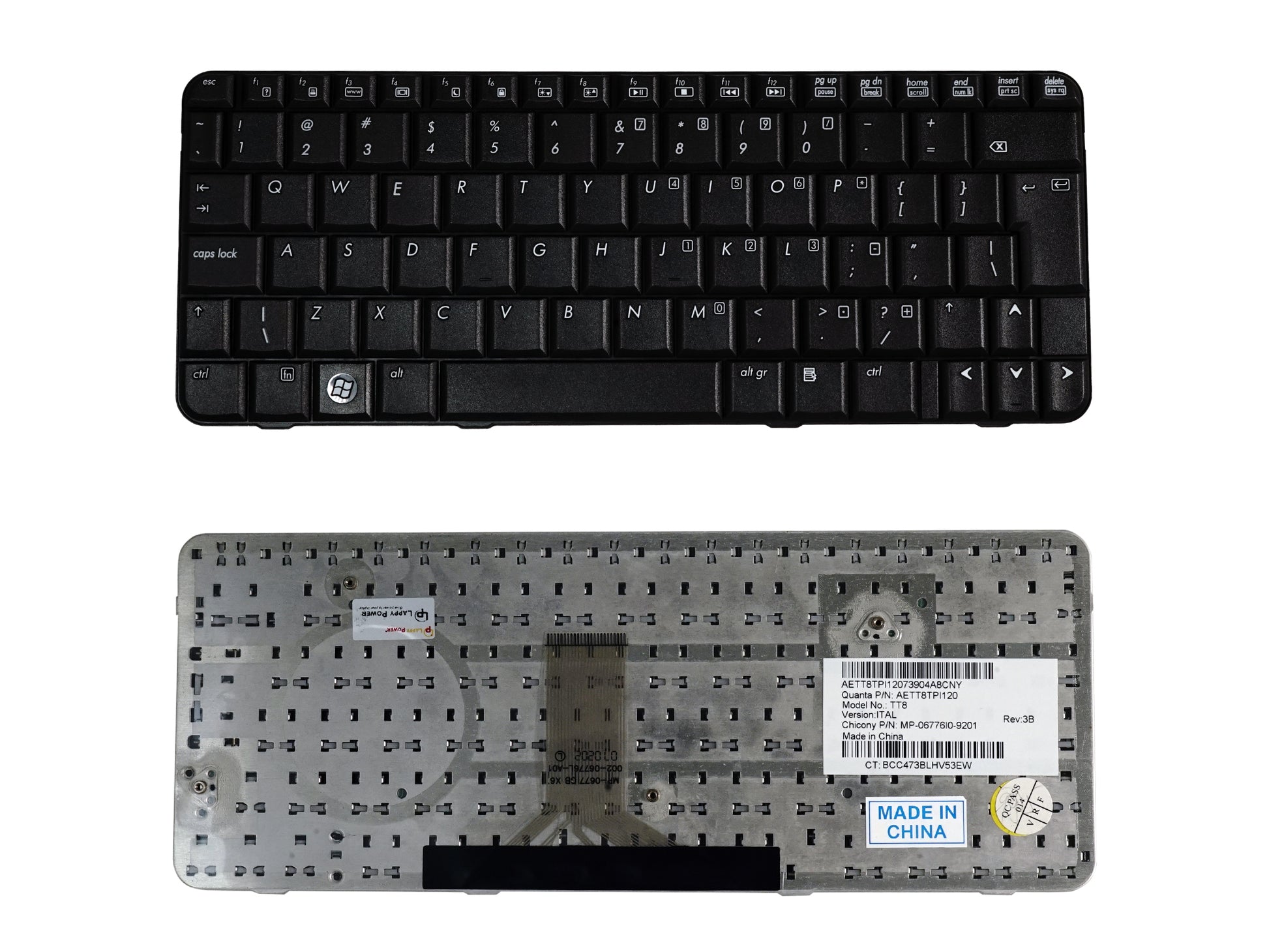 Laptop Keyboard compatible for HP TX1000 / TX2000 BLACK