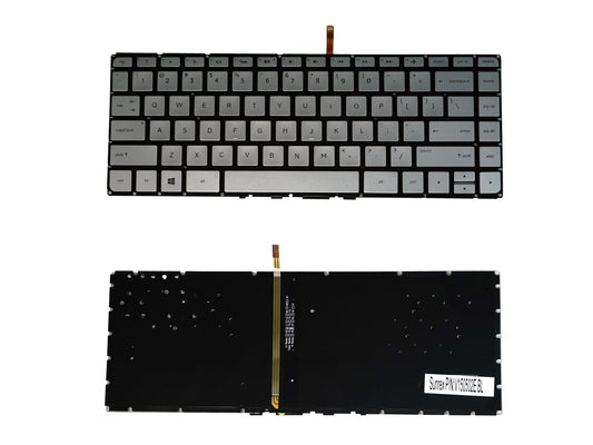 Laptop Keyboard compatible for HP 14AB / 14BA / 240-G6 / 13U / 14J SILVER BACKLIGHT