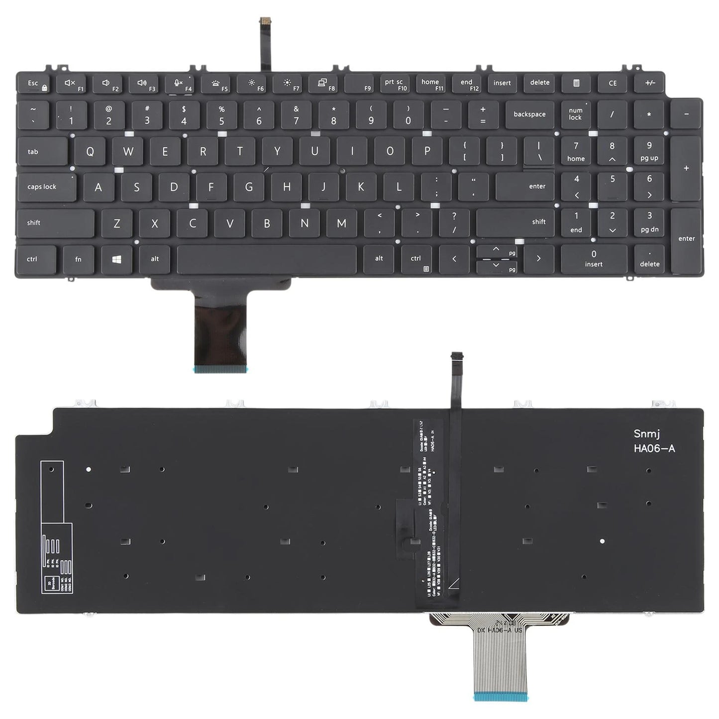 LappyPower Laptop Keyboard compatible for Dell Precision 7550 7750 7560 7760 0713DM Black with Backlight