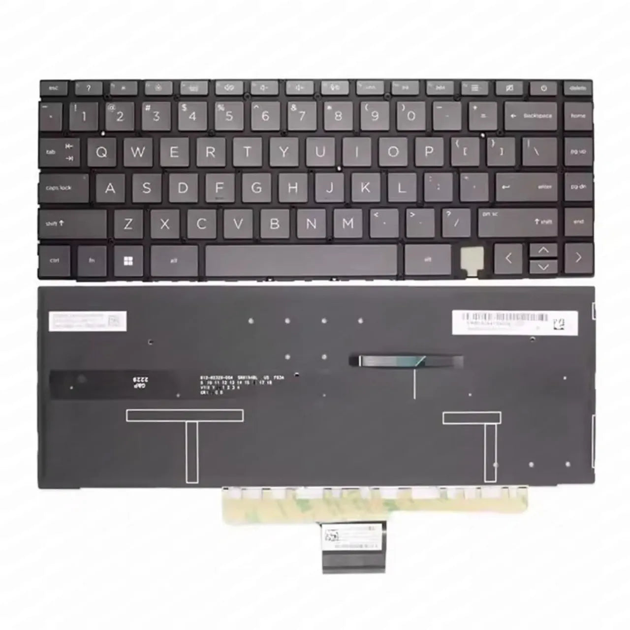 LappyPower Laptop Keyboard compatible for HP Spectre x360 14-EA 14-EB 14-AE (Gray with Backlight)