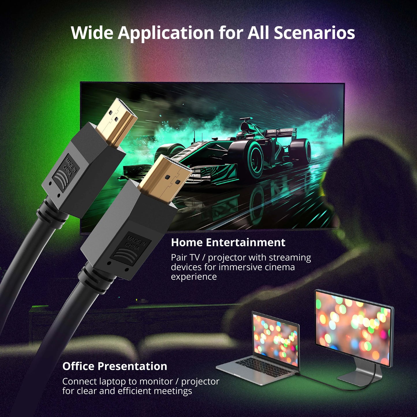LappyPower 4K @ 30Hz HDMI Male to Male Cable (1.8m)